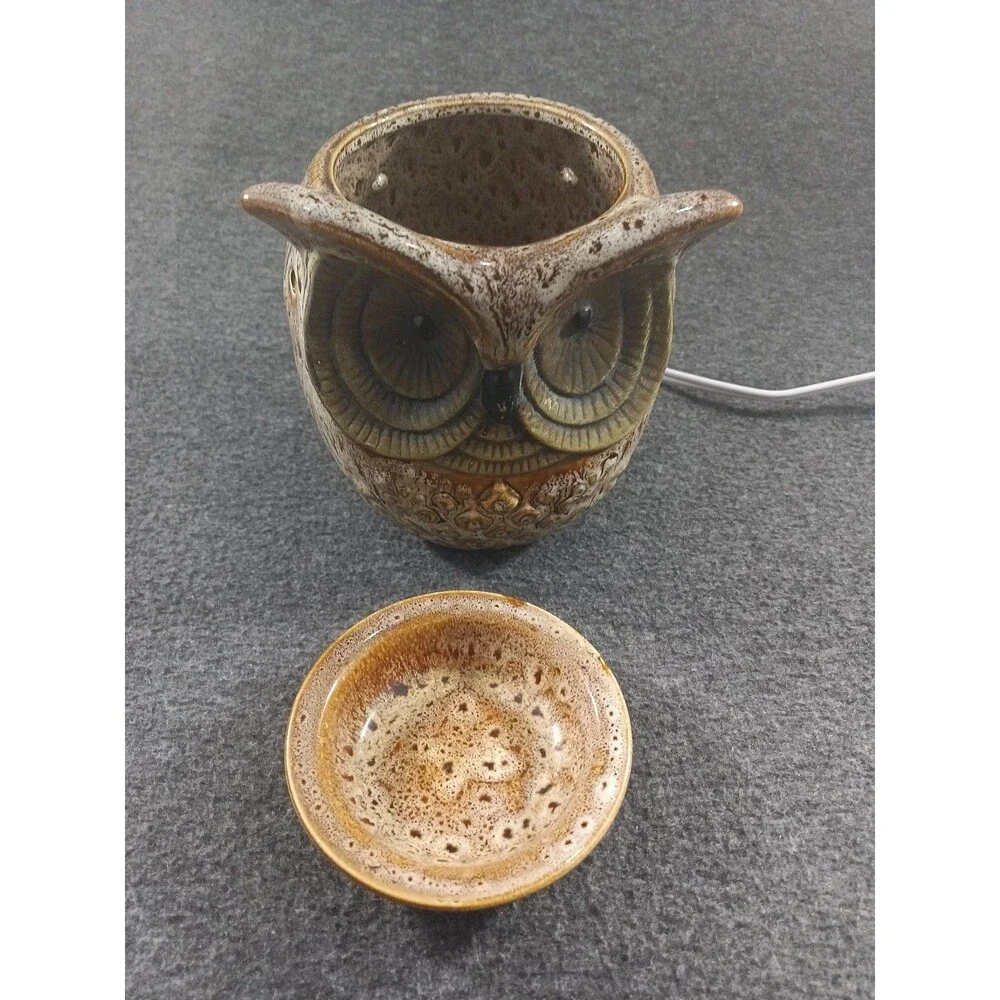 Owl Lamp Nightlight Intertek Ceramic Electric Wax Warmer Glazed Tested Works